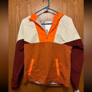 Cat and Jack orange color block windbreaker size 12/14 new with tags